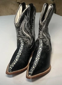 El General Kleinkind schwarz Western spitz zulaufend Stiefel Größe 14 Mex. US 7 - Bild 1 von 10