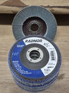 RADNOR 4 1/2" X 7/8" 80 Grit Type 27 Flap Disc 7 PACK! - Picture 1 of 1