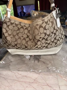 Coach Handtasche Logo Canvas und Leder - Bild 1 von 9