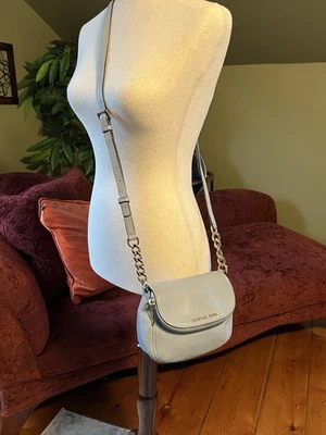Michael Kors Bedford Flap Crossbody Purse Light Blue Adjustable Strap - Image 1 of 4