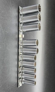 Snap On Socket Set 10 Pc Metric 3/8" Drive Deep Well 12 Point SFM USA - Bild 1 von 11
