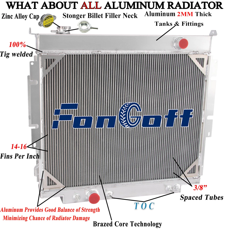 4 Row Aluminum Radiator For 83-1996 Ford F-150 F250 F350 6.9L 7.3L Powerstroke Foto 1 de 4