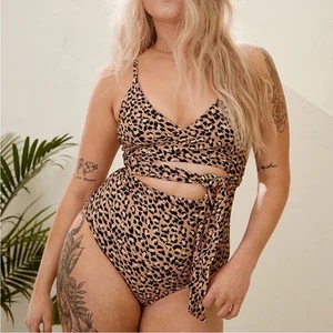 Aerie Leopard Full Coverage Einteiler Badeanzug Large Long - Bild 1 von 6