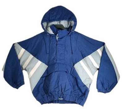 Chaqueta Bomber Parka Con Capucha De Colección Para Hombres XL Azul Gris Dallas Vaquero Acolchada Aislada Foto 1 de 4