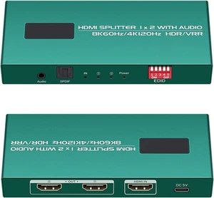 HDMI Splitter 1 in 2 Out 4K 120hz hue sync Box ps5 hdmi 2.1 4k... - Picture 1 of 6