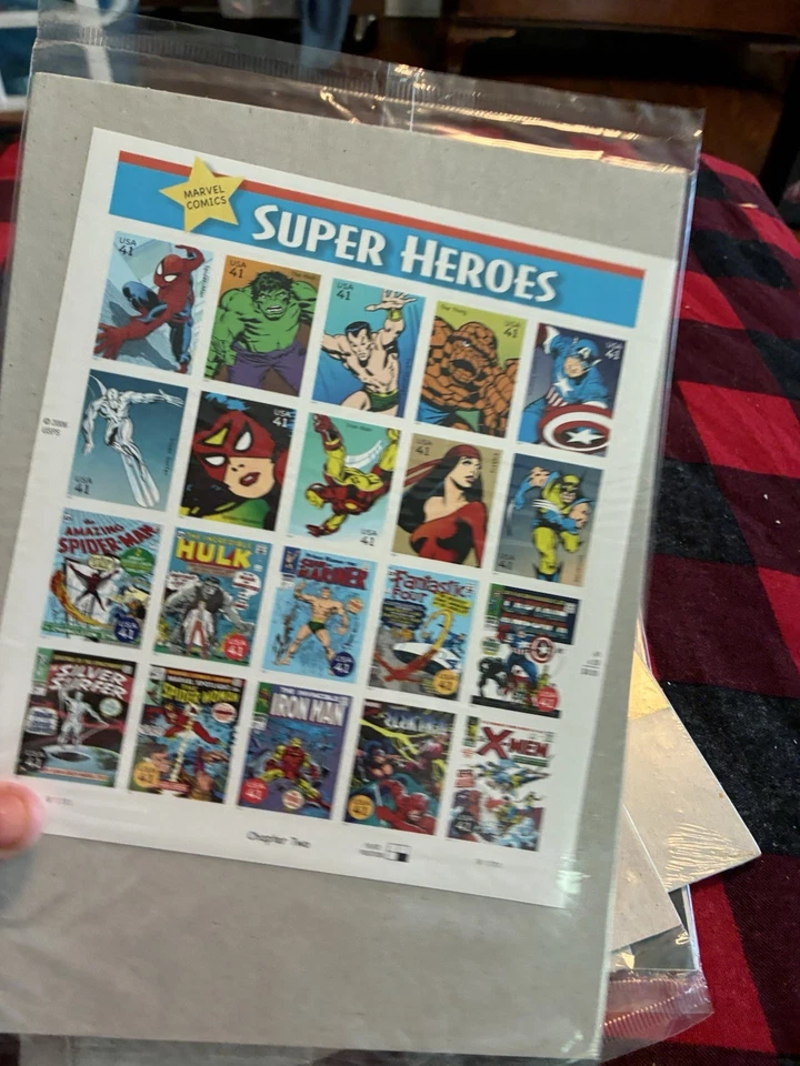 2 ea.  Hoja de estampillas postales de superhéroes de Marvel Comics de USPS capítulo dos 2006 Foto 1 de 2