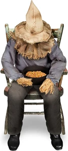 4.5FT Sitting SCARECROW Animatronic, Motion/Sound Activated Halloween Decoration - Picture 1 of 11