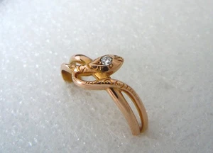 333 Schlangen Diamant Ring , Jugendstil / Art Déco , 8 k , Gr 56 Antik + Etui - Bild 1 von 7