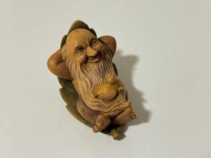  Troll Little Folk Salvans Happy One madera tallada a mano Italia Anri - Imagen 1 de 7