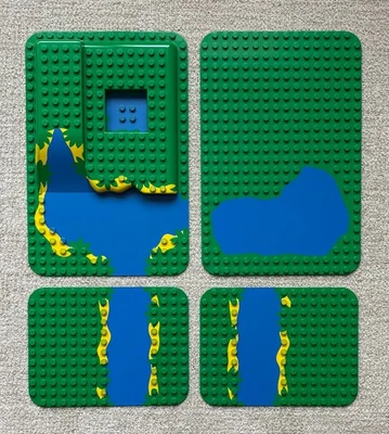Lego Duplo 4-piece  Baseplate set with Water, Excellent condition - image 1 of 4