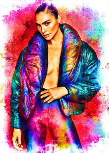 Gal Gadot Model Celebrity Beauty 1/5 Fine Art Print Card By:Q Jacket