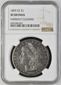 1893 CC Morgan Silber Dollar NGC XF Details hart gereinigt - Bild 1 von 4