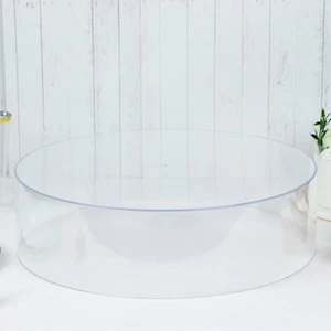 18 in Clear Round Acrylic CAKE STAND Display Box Pedestal Riser Party Events - Picture 1 of 9