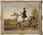 Hand painted old master Antique Oil Painting art hunting horse on canvas 30"X40"