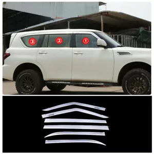For Infiniti QX56 QX80 Nissan Armada Window Visor Vent Shades Sun Rain Guard 6Pc - Picture 1 of 9