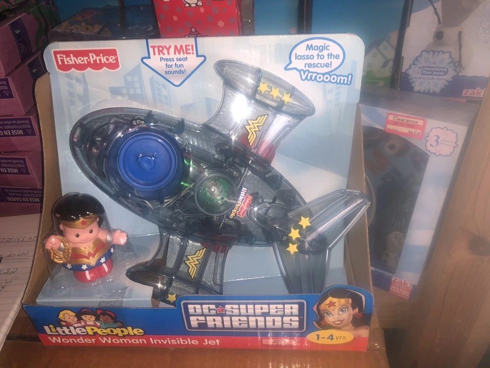 Fisher Little People Wonder Woman Invisible Jet DC Superfriends A3