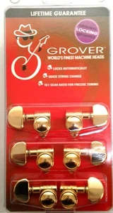 Grover Locking Grip Machine Heads 502G Gold Finish 3 and 3 Lifetime Warranty - Picture 1 of 5