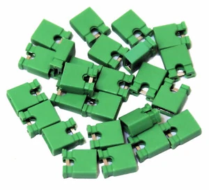 25x 2.54mm Micro Jumper Green Shorting Link Shunt With Open Test Point - Picture 1 of 1