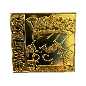 Phantom Pins - Pokemon Yellow Nintendo Gameboy Game Cover Art 1.5" Gold Pin - Picture 1 of 1