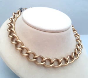 Vintage Monet Choker Kette Halskette matt goldfarben New Old Stock mit Etikett - Bild 1 von 5