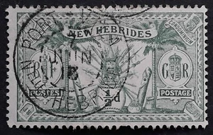 1913 New Hebrides 1/2d green Weapons stamp with Port Vila cancel - Picture 1 of 2
