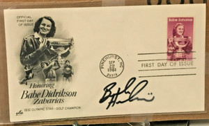 BROOKE HENDERSON AUTO BABE ZAHARIAS FIRST DAY ISSUE AUTOGRAPH