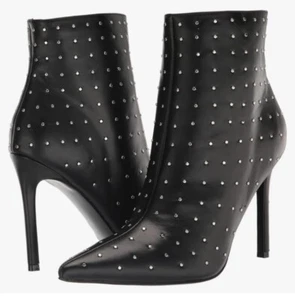 Nine West Farrah Damenstiefel schwarz Nieten spitz zulaufend Stiletto NEU Größe 7 - Bild 1 von 11