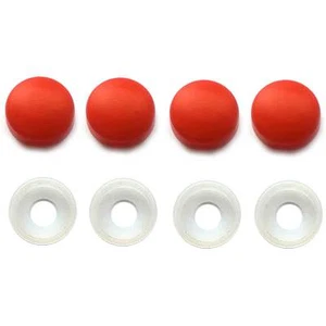 4 Red License Plate Frame Screw Caps & Bolt Covers Motorcycle or Car - Picture 1 of 3