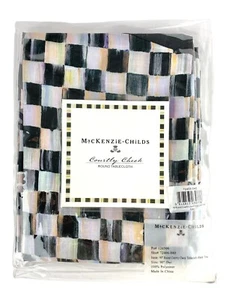 MacKenzie Childs Courtly Check Tablecloth 90" Round Polyester Brand New - Picture 1 of 5