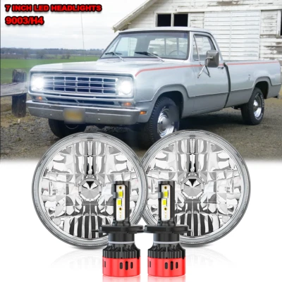 7inch Round Led Headlight Sealed Beam Hi/Lo for Dodge D100 D200 300 Pickup - Image 1 of 4