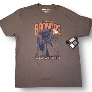 NFL x Star Wars Denver Broncos Yoda Win We Will T-Shirt Size XL Gray - NWT - Picture 1 of 4