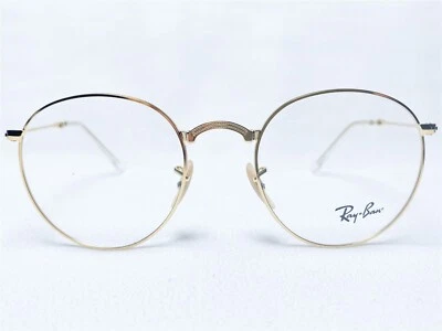 NUEVO Ray Ban RB3532V 2500 Hombres Dorado Redondo Diseñador Anteojos Monturas 50/20~140 Foto 1 de 4