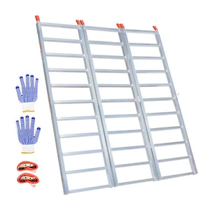 1850lbs Tri-Fold Aluminum Loading Ramps for Motorcycles ATV/UTV Lawn mowers - Picture 1 of 7