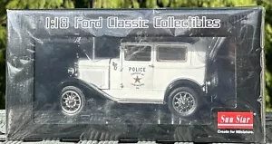 1931 Ford Model A Tudor Polizeiauto Sun Star Maßstab 1:18 Modell Crab Orchard WV - Bild 1 von 12