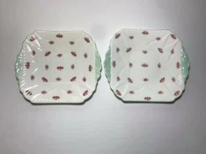 Pair of Shelley Rosebud Tib Bit Trays - Picture 1 of 5