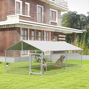 Outdoor Dog Kennel w/ Waterproof, UV- Resistant Cover