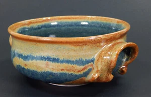 DE COLECCIÓN TAZÓN DE CERÁMICA DE ARTE DE ESTUDIO ESMALTADO LANZADO A MANO CON ASAS RUEDA GIRADA HERMOSO - Imagen 1 de 10