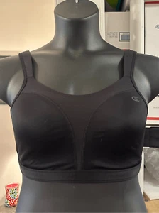 Reggiseno sportivo Champion donna nero a pois comfort supporto completo taglia 34DD - Foto 1 di 4
