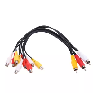 3 RCA Male To 9 RCA Female Audio Video Splitter Cable 30cm for DVD CD TV - Picture 1 of 7