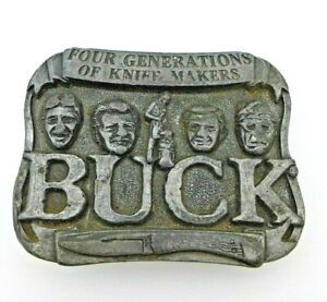 Vintage Buck Knives pewter Belt Buckle Founders Collectible