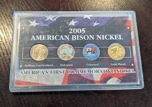 American Bison Nickels 2005 sin holograma coloreado chapado en oro ¡¡¡¡Juego!!!!! - Imagen 1 de 4