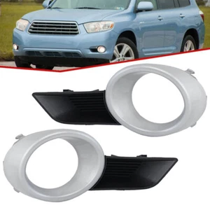 2PCS Front Fog Light Lamp Covers Bezel Trim For Toyota Highlander 2008 2009 2010 - Foto 1 di 14