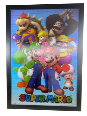 Super Mario Hologramm Bild (Gerahmt) 67x47 cm - Bild 1 von 2
