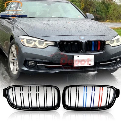 Gloss Black M-Color Front Kidney Grill for 2012-2018 BMW F30 335i 320i M Sport Foto 1 de 4