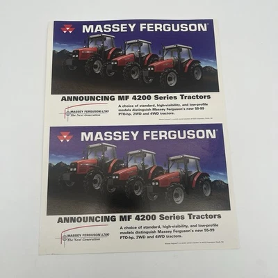 Folleto de distribuidor de tractor Massey Ferguson serie 4200 1997 hoja anuncio Foto 1 de 2