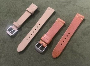 Bundle 2 X Crazy Horse 18mm Leather Two Piece Leather Watch Bands - Picture 1 of 5