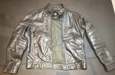 Chaqueta de cuero de motociclista G‐STAR RAW - para hombre talla M - cuero de oveja negro Foto 1 de 3