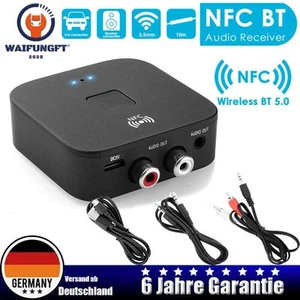 NFC Bluetooth 5.0 Empfänger 3.5mm AUX Cinch Buchse HiFi Wireless Audio Adapter - Bild 1 von 9