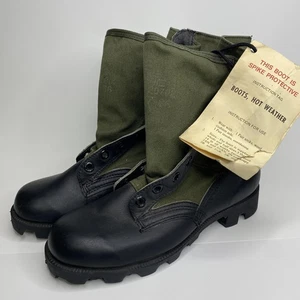 Vintage US Military Jungle Boots Mens Size 7.5W Vietnam Spike Protective 70s - Picture 1 of 17