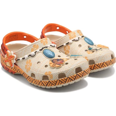 Zuecos clásicos Disney Moana Crocs niños niñas talla J2 nuevos con etiquetas sin cordones Foto 1 de 4